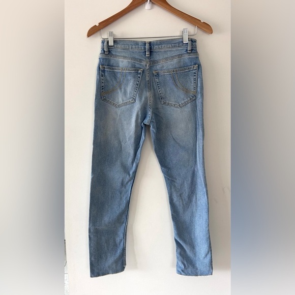 MAJE Light Blue Distressed Jeans with Butterfly Patch - Picture 4 of 9